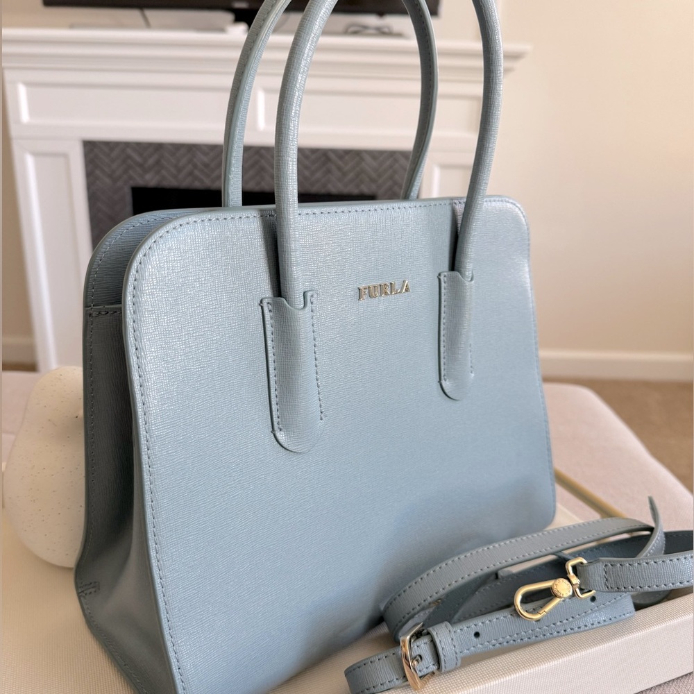 Furla Saffiano Leather Top Handle  Crossbody Bag